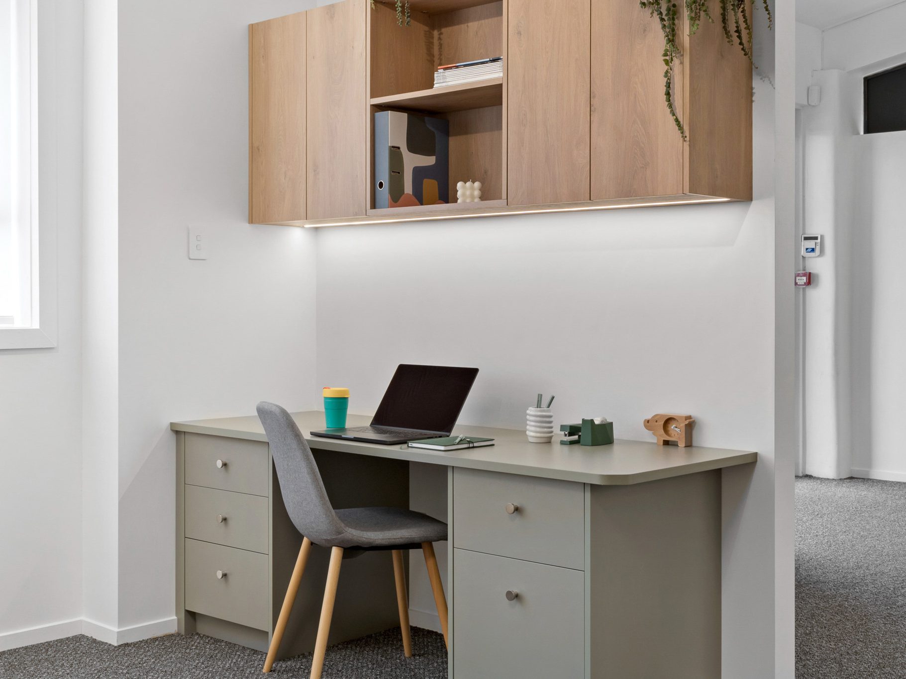 Office desk and home storage shelvng cupboard