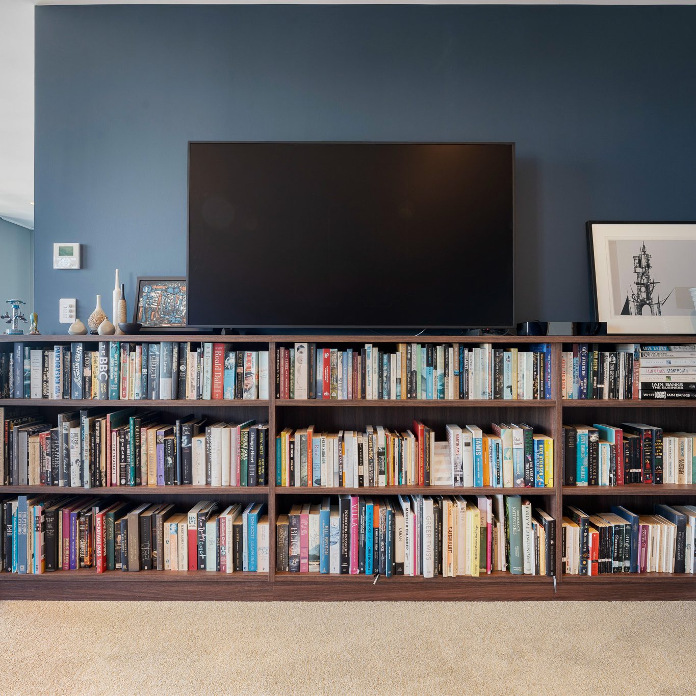 Luxe living room bookcase home storage